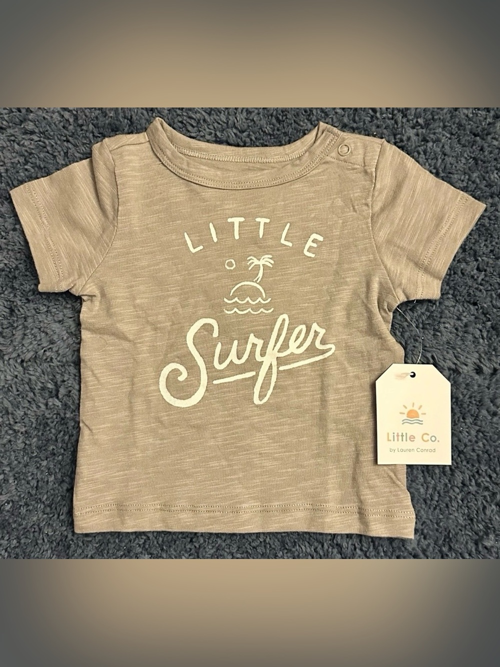 Little Co. by Lauren Conrad Infant Girl 3M Gray Little Surfer Short Sleeve Tee